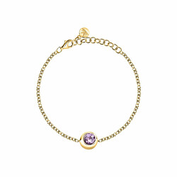 Schickes vergoldetes Armband mit Amethyst Semipreziose SAXN09