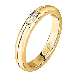 Slušivý pozlacený prsten s krystaly Love Rings SNA47