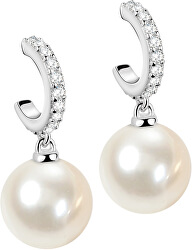 Silberohrringe aus echten Perlen Perla SANH03