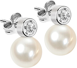 Stříbrné náušnice z pravých perel Perla SANH04