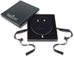 Strieborná sada šperkov s perlami Perla essenziale SANH09 (náušnice, retiazka, prívesok)