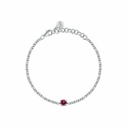 Bracciale in argento con zircone cubico rosso Tesori SAIW237