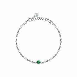 Bracciale in argento con zircone cubico verde Tesori SAIW239