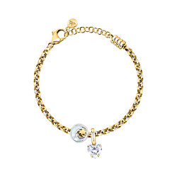 Bracciale elegante placcato oro con ciondoli Drops SCZ1377