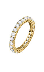 Třpytivý pozlacený prsten se zirkony Scintille SAQF171