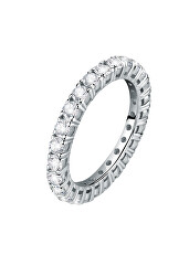 Třpytivý stříbrný prsten se zirkony Scintille SAQF161