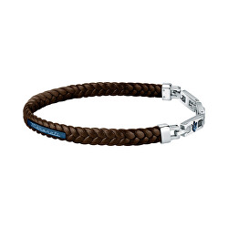 Bracciale in pelle marrone scuro Recycled Leather JM222AVE03
