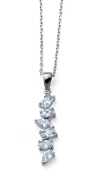 Blyštivý stříbrný náhrdelník Augusta 61200 (řetízek, přívěsek)