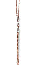 Bronzový náhrdelník s čírymi zirkónmi Swarovski Spectrum 12156RG