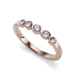 Elegantní bronzový prsten s čirými krystaly Change 41165