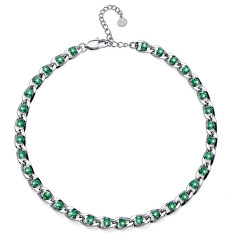 Elegantný oceľový náhrdelník s kubickými zirkónmi Vishap 12307 GRE