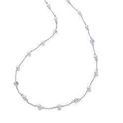 Jemný oceľový náhrdelník s perličkami Away 12257