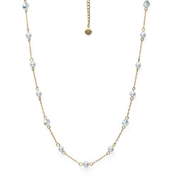 Jemný pozlacený náhrdelník s perličkami Away 12257G