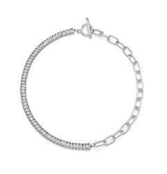 Luxusný oceľový náhrdelník s kubickými zirkónmi Barsamin 12301