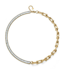 Luxusní pozlacený náhrdelník s kubickými zirkony Hebo Crystal Spirit 12298G