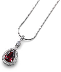 Luxusní stříbrný náhrdelník State 61151 RED (řetízek, přívěsek)