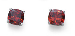 Időtlen fülbevaló piros cirkónium kővel Amanor 23052 RED