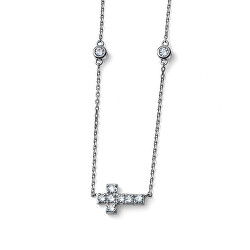 Nadčasový stříbrný náhrdelník s křížkem Virtue 61192 (řetížek, přívěsek)
