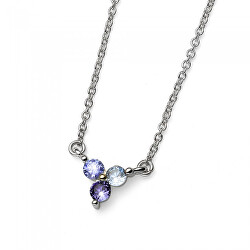 Očarujúce náhrdelník s fialovými zirkónmi 12224 VIO