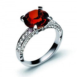 Okouzlující prsten s červeným krystalem 41064 208
