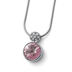 Oslnivý náhrdelník s růžovým krystalem Wake 12267 319