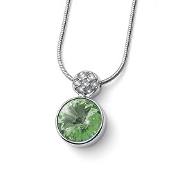 Oslnivý náhrdelník s zeleným krystalem Wake 12267 214