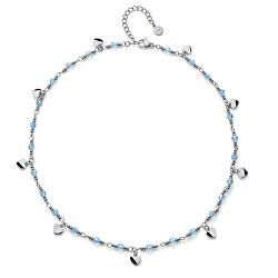 Půvabný ocelový náhrdelník s korálky Freak 12262 BLU