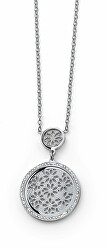 Půvabný ocelový náhrdelník s kubickými zirkony Ukulan Magic Blossoms 12321