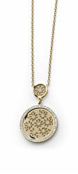 Půvabný pozlacený náhrdelník s kubickými zirkony Ukulan Magic Blossoms 12321G