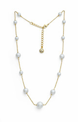 Pôvabný pozlátený náhrdelník s perlami Oceanides Silky Pearls 12308G