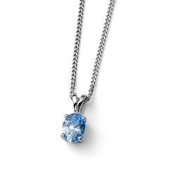 Půvabný stříbrný náhrdelník Smooth 61186 BLU (řetízek, přívěsek)