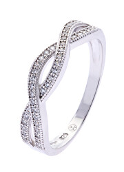 Půvabný stříbrný prsten se zirkony Promise 63344