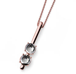 Růžově zlacený náhrdelník s krystaly Rimmed 11950RG