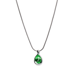 Slušivý náhrdelník se zeleným krystalem Swarovski 11022 214