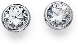 Silberne Ohrringe mit KristallenBasic 62072