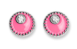 Silberne Ohrringe mit rosa Emaille Meliora 62258 RED