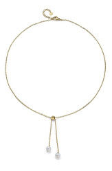 Stylový pozlacený náhrdelník s perlami Aranyani Silky Pearls 12314G