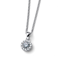 Třpytivý stříbrný náhrdelník s kubickou zirkonií Best 61190 (řetížek, přívěsek)
