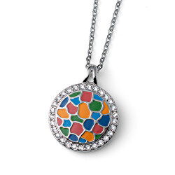 Výrazný náhrdelník s barevným přívěskem Spring 12272