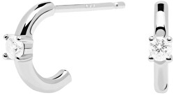 romantische Ohrringe aus weißem Solitary Silver AR02-334-U