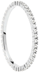 Minimalistický prsteň zo striebra s trblietavými zirkónmi White Essential Silver AN02-347