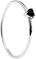 MInimalistaezüst gyűrű szívvel Black Heart Silver AN02-224