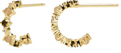 Vergoldete Ohrringe aus Silber mit glitzernden Zirkonen GLORY Gold AR01-220-U