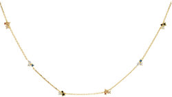 Pozlátený náhrdelník zo striebra sa zirkónmi LA PALETTE Gold CO01-179-U