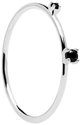 Stříbrný prsten s černými zirkony BLACK KITA Silver AN02-131