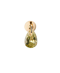 Cercel single placat cu aur cu zirconiu Green Lily Gold PG01-203-U