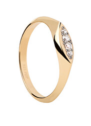 Eleganter vergoldeter Ring mit Zirkonen Gala Vanilla AN01-A52