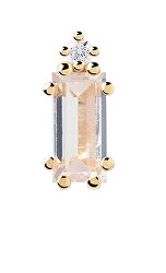 Cercel single fin aurit decorat cu pietre de zircon BEA Gold PG01-786-U