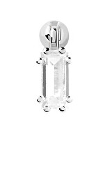 Cercel single fin argintiu cu zircon ALI Silver PG02-723-U
