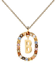 Schöne vergoldete Halskette Buchstabe "B" LETTERS CO01-261-U (Halskette, Anhänger)